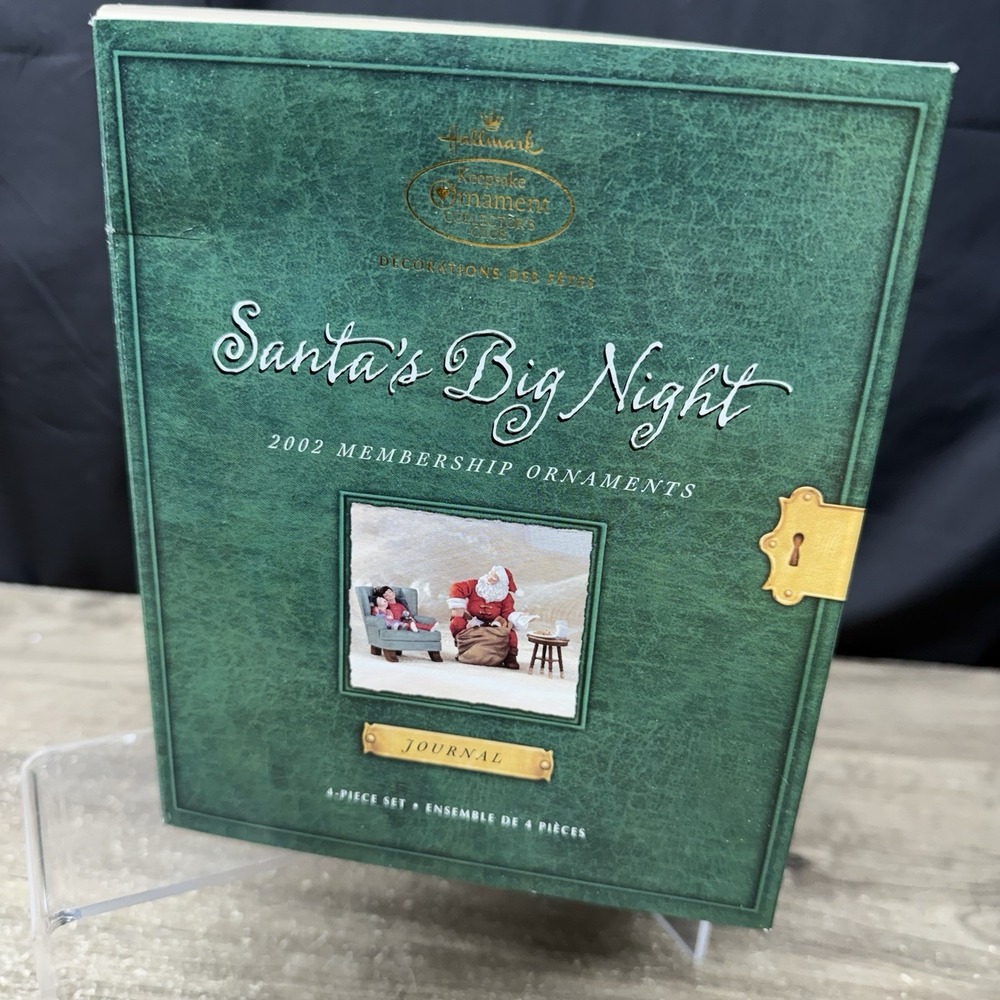 2002 HALLMARK KEEPSAKE SANTA'S BIG NIGHT ORNAMENT MEMBERSHIP SET COLLECTORS CLUB